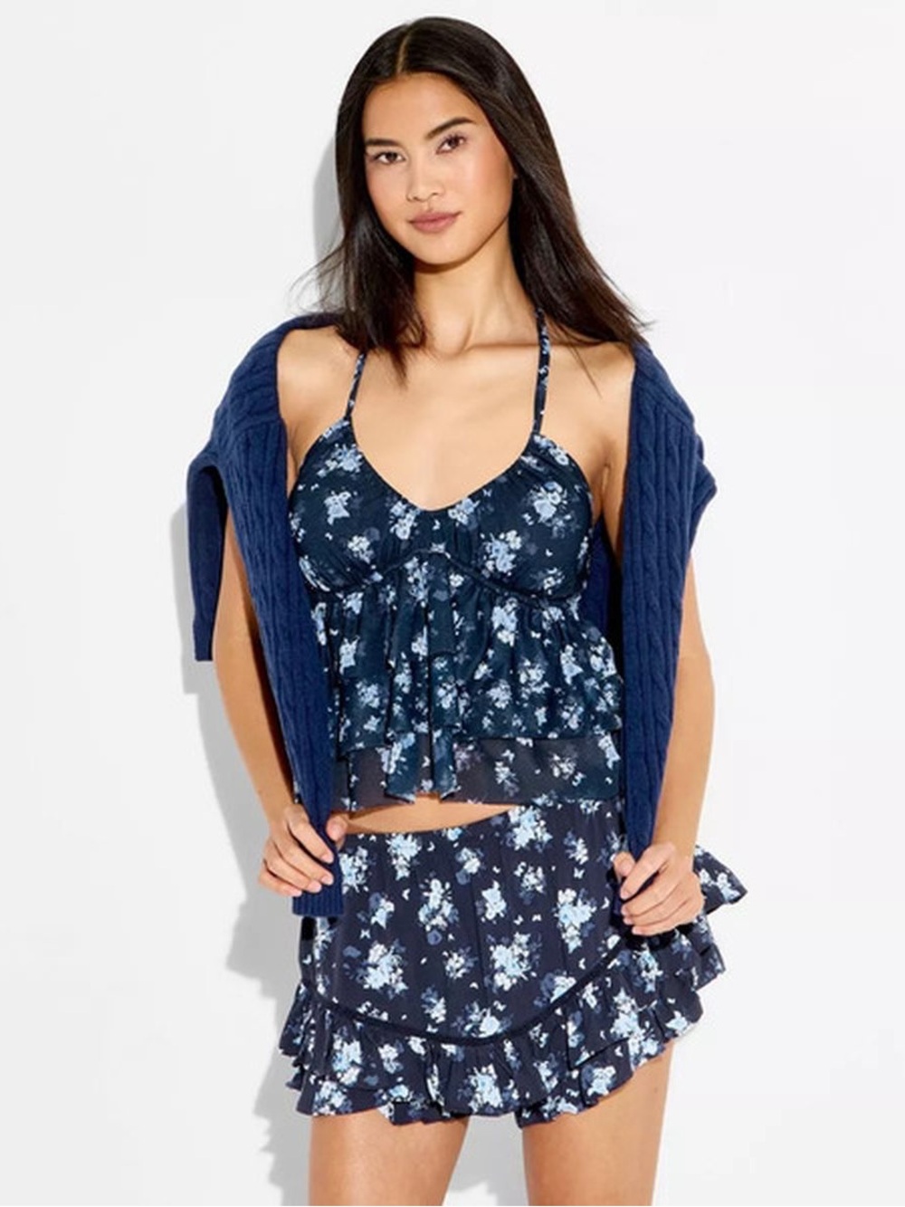 Wild Fable Floral Ruffled Tank Top - Top Only